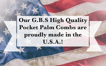 G.B.S Pocket Palm Combs Brush for Men, Women and Pets Grooming Brush Comb, Pack of 6, (Black) Made in U.S.A
