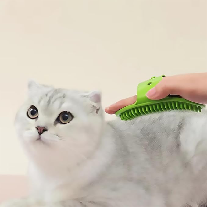 Dog Bath Brush. Dog Washing Brush.2 Sets Short Haired and Long Haired Dog and Cat Bath Brushes (Green)