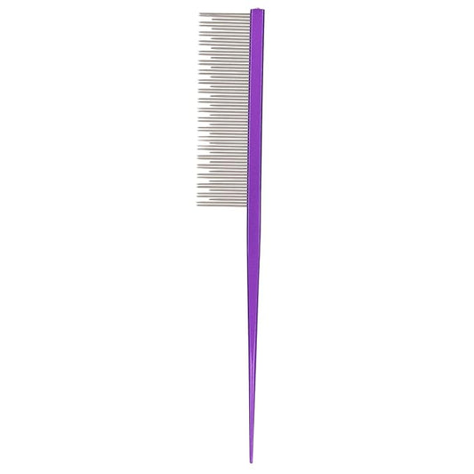 Round tooth metal dog comb is used for pet hair comb of dogs and cats to remove hair knots and entanglement. Professional pet hair comb styling comb(purple)