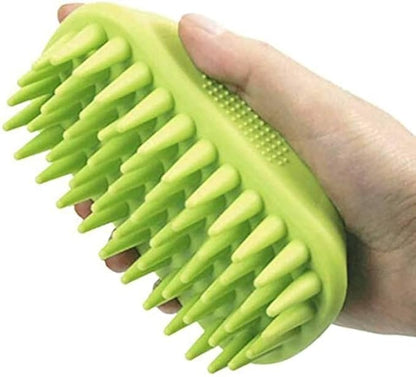 Pet Silicone Shampoo Brush | Dog Bath Grooming Brush for Long & Short Hair| Pet Scrubber for Medium Large Pets Dogs Cats | Anti-skid Rubber Massage Comb | Silicone Shower Wash Curry Brush