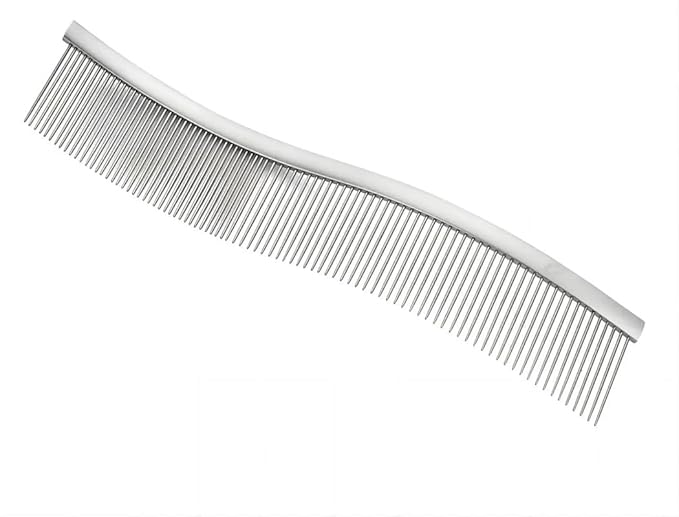 S-Curved Dog Grooming Comb, Dog Combs for Grooming Matting, Doodle Brush, Dematting Comb for Dogs, Dog Grooming Tools, Pet Comb, Metal Dog Grooming Comb, Dog Detangler Brush, Dog Dematting