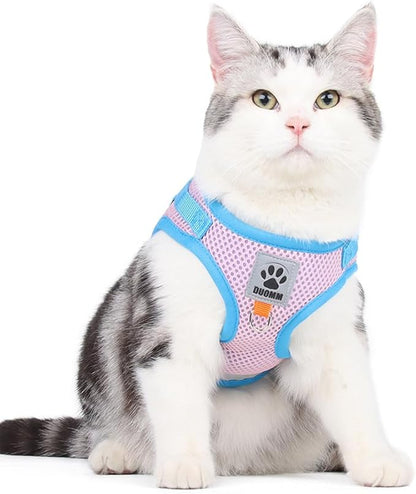 leconpet Dog Harness and Leash Set, Reflective Step in Harness Vest Set-Hook and Loop Fasteners and Buckle Design Combined with Double D Ring on The Back and Chest Ring (Pink, S)