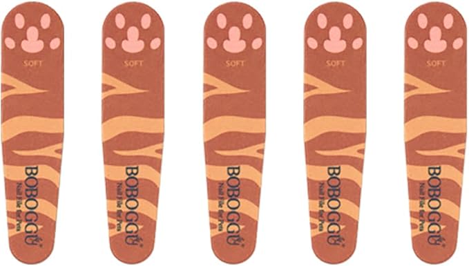 Pet Nail Files Grinder Trim Doublesided Hard and Soft Nail File for Pets Dog Cat Parrot (D 5 Pieces), Orange