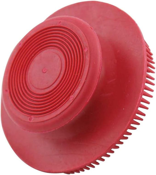 Soft Rubber Curry Brush Dogs, Small Short Hair Dogs and Cats, Dog Bath Brush, Reduce Shedding, Gentle Bristles for Grooming, Massage and Stimulates Hair, Remove Loose Fur, Red, 2.8 Inch