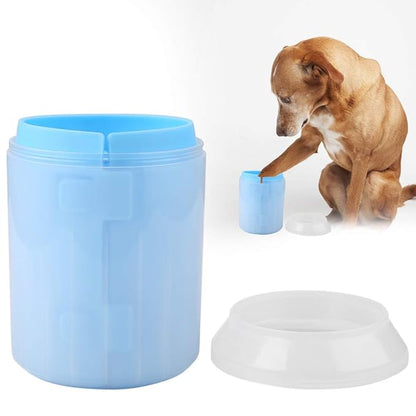 Raguso Silicone Brush Cup Pet Feet Washer Brush Dog Cat Washing Cup Pet Dog Cleaner Cup Dog Cat Cleaning Cup with Soft Silicone for Small Breed Dog & Cat (Blue)