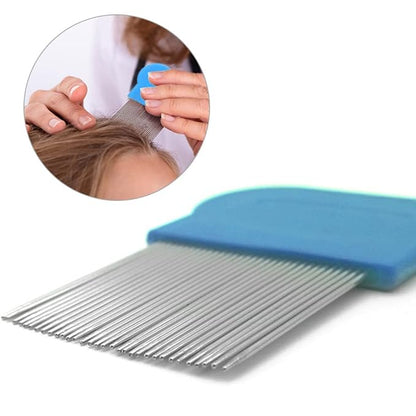 SKYPIA Combs Set, 4 Packs Pet Lice Combs for Cats Dogs Plastic and Stainless Steel Flea Combs, Dandruff Remover, Dog Grooming Comb, Identify Skin Problems, Large, Blue, Pink, Silver