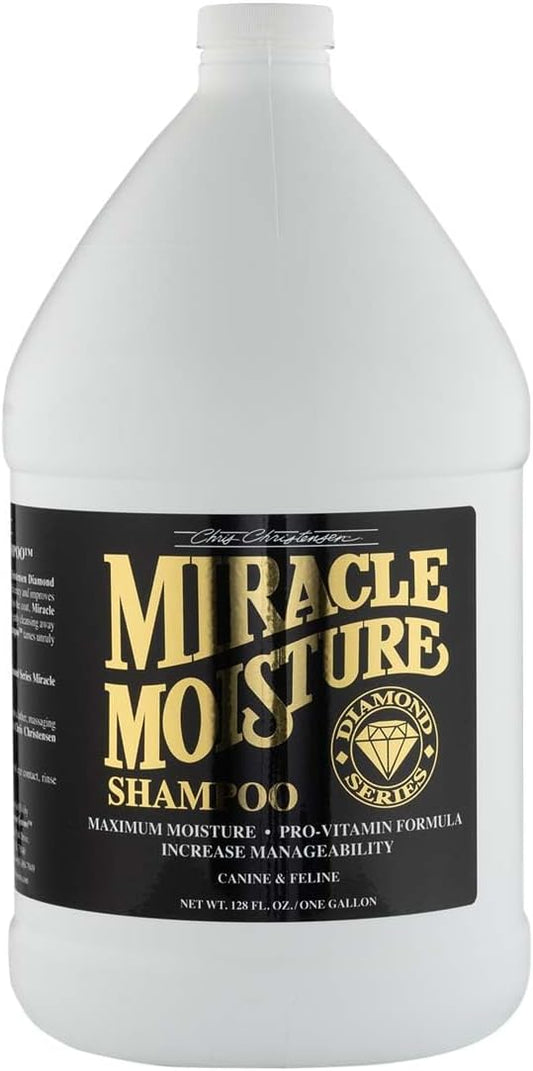 Chris Christensen Diamond Series Miracle Moisture Dog Shampoo, Groom Like a Professional, Pro-Vitamin Formula, Provides Maximum Moisture, Use on Both Dogs and Cats, Made in The USA, 128 oz