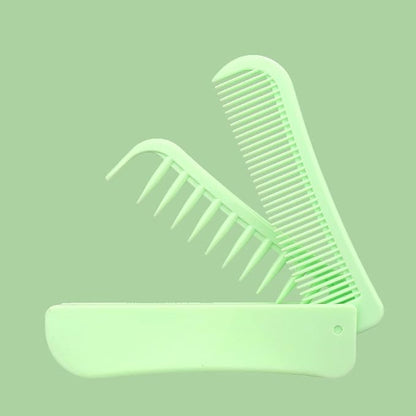 Foldable Dual-Head Puppy Brush, Small Dogs Interchangeable Combs Soft Bristles Portable Grooming Tool, Fit for Yorkie Shih Tzu Maltipoo Maltese (Green)