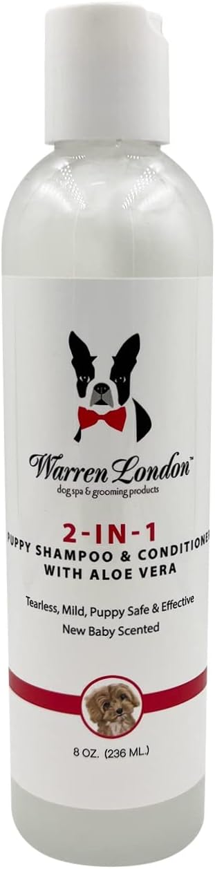 Warren London 2in1 Puppy Shampoo & Conditioner – Tearless Pet Shampoo for Puppies & Cats – Made in USA - 8oz