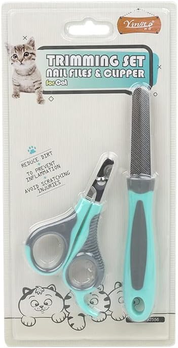 Pet Nail Clippers, Small Animal Toenail Trimmer Kit, Multiple Sizes, Light Green and Silver
