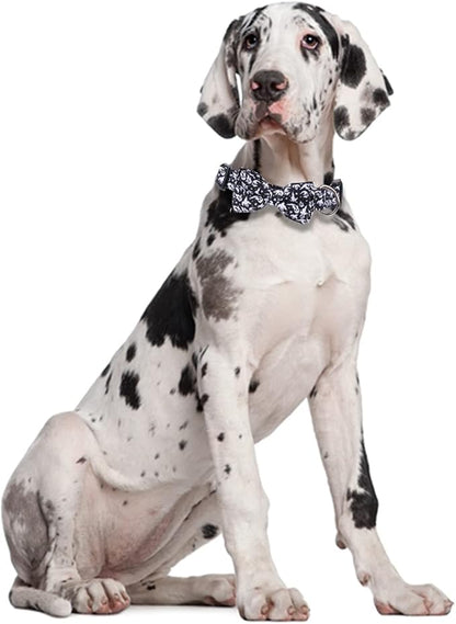 Halloween Dog Collar with Removable Cute Bow Tie Adjustable Pet Collars Medium