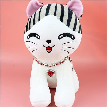 Pet Collar Accessories Cat and Dog Collar Love Pendant Three Row Diamond Necklace Adjustable Collar (7.8-9.8IN)