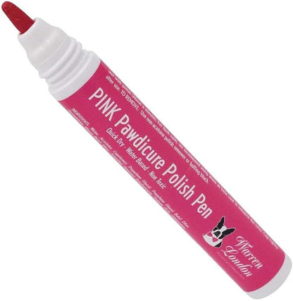 Warren London Pawdicure Dog Nail Polish Pens | Made in USA | Quick Dry, Low Odor, Non-Toxic Dog Accessories | Ideal for Dog Birthday, Dog Costume | Dries in Under 1 Minute | 13 Colors | Pink