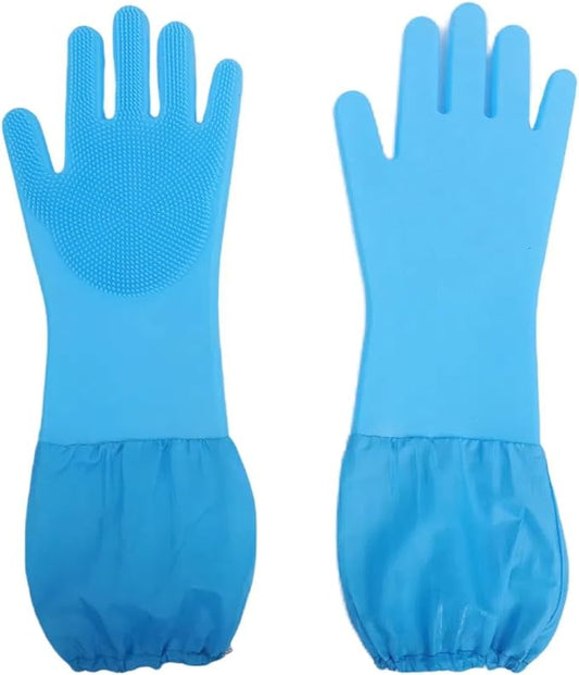 Pet Grooming Gloves - Lengthened Silicone Gloves, High-Density Massage Column Design, Suitable for Bathing and Massaging Cats and Dogs at Home or in Pet Stores