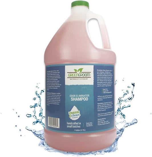 Green Groom Odor Eliminator Dog Shampoo, 1 Gallon - Crafted with Odortrol, All Natural Ingredients, Antioxidant Rich, Eliminates Smelly Pet Odors, Powerful Deodorizing Formula, Professional Grade