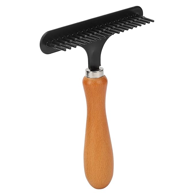 Pet Rake, Handheld Cleaning Grooming Stainless Steel Hair Groomer Rug Rake for Beauty Salon Portable Shag Rug Rake Pet Rake to Fluff Sweepers