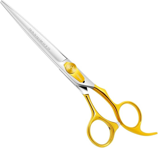 HASHIMOTO Straight Dog Grooming Scissors, 7.0 inch, Light Weight, Balanced, Ergonomically Designed for Professional Pet Groomers or Home Grooming