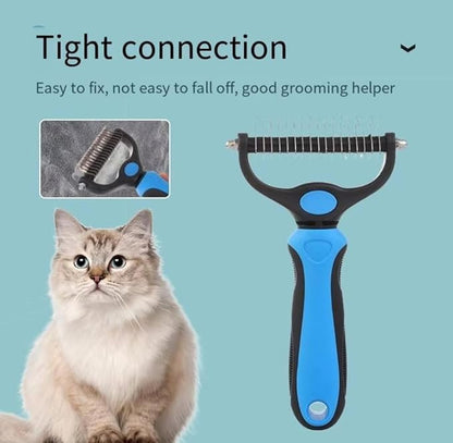 XIIELII 2-Sided Pet Grooming Brush for Dogs & Cats - Detangling Comb with Stainless Steel Teeth, Safe Deshedding Tool for Short/Long Hair(1 Piece)