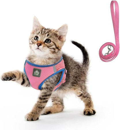 FEimaX Dog Harness and Leash Set, No Pull Soft Mesh Reflective Escape Proof Small Dog Cat Vest Adjustable Pet Outdoor Harnesses for Puppy Kitten Rabbit