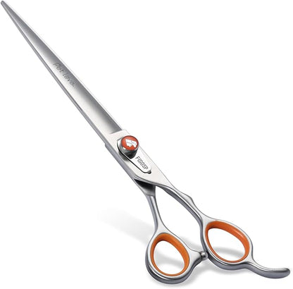 7'' Straight Dog Grooming Scissors Professional Grooming Shears for Dogs Cat Pet Japan 440C Stainless Steel Dog Cutting Scissors for Grooming Right Handed