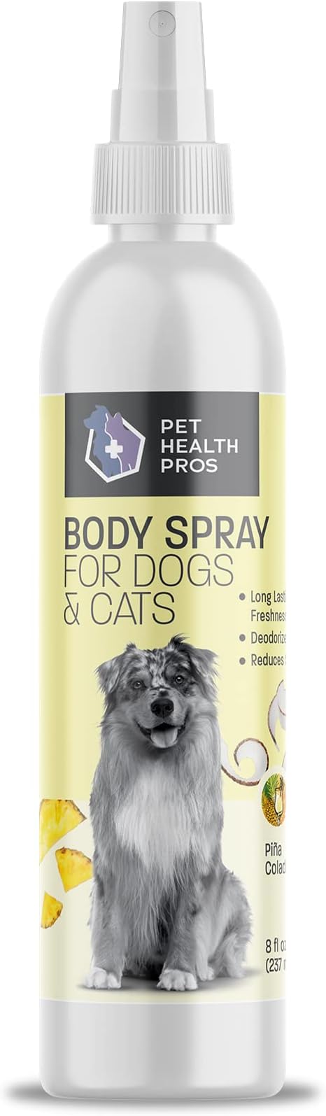 Pina Colada Scented Dog Deodorizing Spray for Dogs and Cats - Long Lasting Pet Cologne and Deodorizer - 8 oz