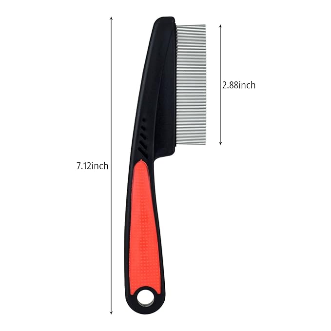 Pet Steel Combs Dog Cat Comb Tool, Dandruff Comb, Multifunction Stainless-Steel Fine-Tooth Grooming Comb Cat Dog Pet Grooming Scalp Effectively Get Rid of Hair Nits (Grooming Comb)