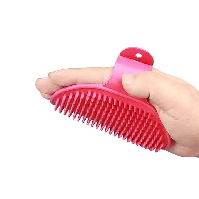 Dog Bath Brush. Dog Washing Brush.2 Sets Short Haired and Long Haired Dog and Cat Bath Brushes (rose)