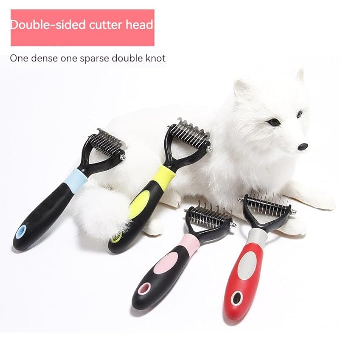 Pet Knotting Comb Dog Cleaning Shedding Knot Comb Quick Knot Removal Floating Hair Pet Supplies (Red-black)