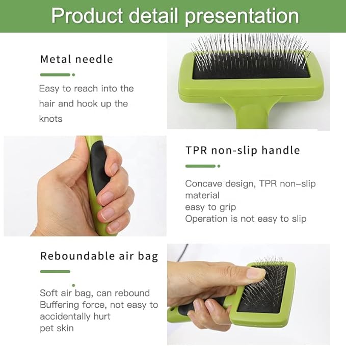 Slicker Brush for Pets. Dogs and Cats. Grooming Tool For Loose and Tangled Fur or Hair . Long Pins Long Hair Grooming Brush (Medium)