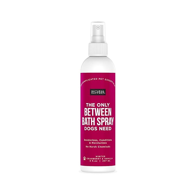 Natural Rapport Dog Cologne Spray Cranberry & Vanilla Scent - The Only Between Bath Spray Dogs Need - Convenient, Dog Deodorant Spray and Pet Urine Odor Eliminator Perfume (8 fl oz.)