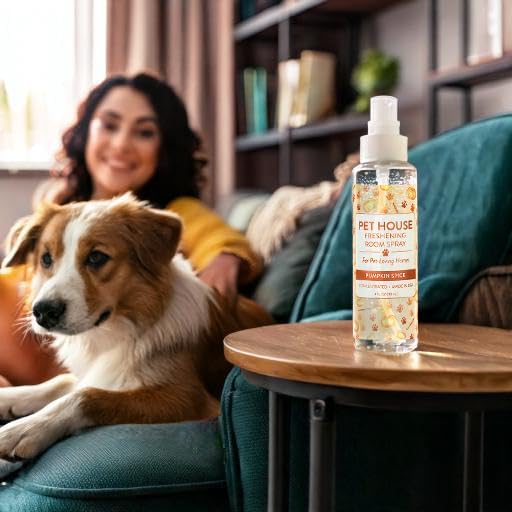 One Fur All Pet House Freshening Room Spray - Pumpkin Spice - Concentrated Air Freshener - Non-Toxic & Pet-Friendly Air Freshener - Pet Odor Eliminator Room Spray