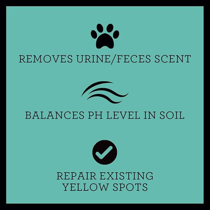 TriNova Outdoor Lawn Deodorizer & Restorer - Eliminates Dog, Puppy Feces and Urine Odors from Lawn, Yard, & Patio, Artificial Turf - Dog Urine Neutralizer for Lawns, Repairs & Prevents Yellow Spots