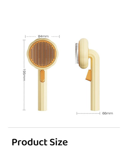 Pet Grooming Tool - Brush with Release Button for Detangling Long and Short Hair, Removing Fur Knots, Shedding, and Fleas on Dogs and Cats