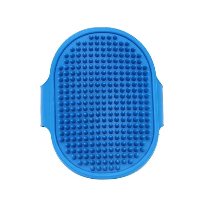 4 Pcs Dog Bath Brush, Pet Bath Comb Brush Soothing Massage Rubber Comb 4pcs with Adjustable Ring Handle for Long Short Haired Dogs and Cats (blue rose green black), Pink,Green,Blue,Black