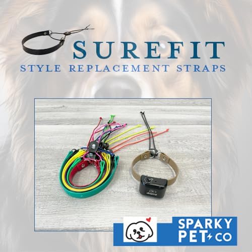 Sparky Pet Co - ECollar Replacement Strap - Bungee Dog Collar - Waterproof - Adjustable - Secure Nexus Wheel Lock - for Electronic Training & Invisible Fence Systems - 3/4" (Blue)