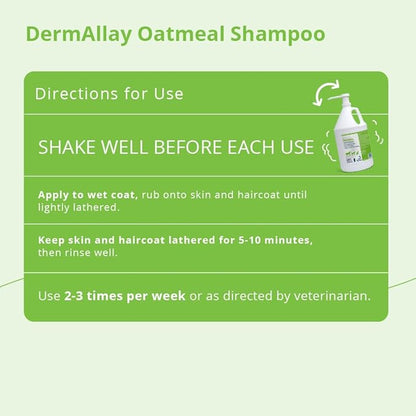 Oatmeal Shampoo for Dogs, Cats and Horses, 1 Gallon