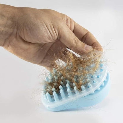 Soft Silicone Bristles Massage Grooming Brush for Dogs and Cats Soft Pet Shampoo Brush for Shedding Hair Pet Bathing Tool (White)