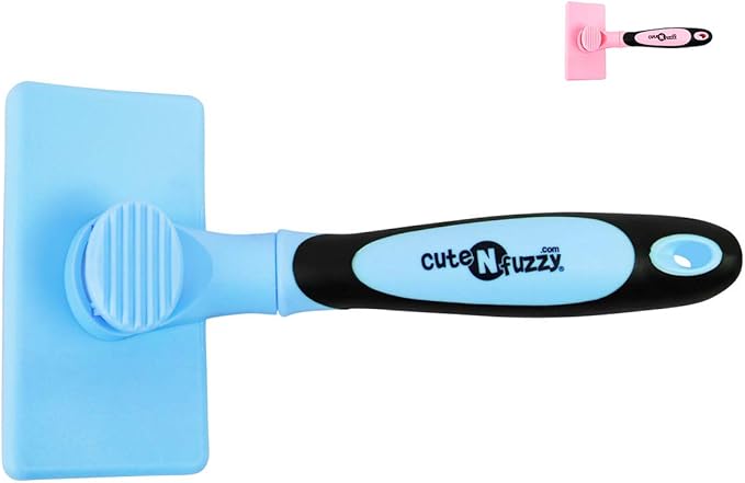 Self Cleaning Pet Slicker Brush, Blue, Large