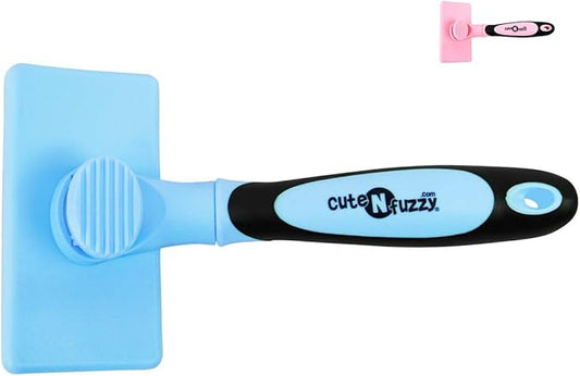 Self Cleaning Pet Slicker Brush, Blue, Large