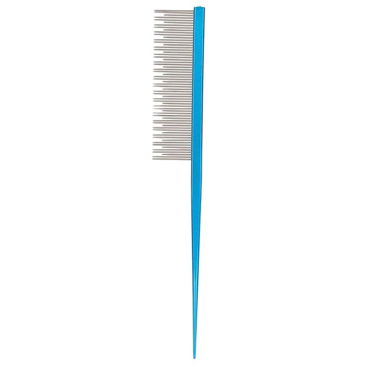 Round tooth metal dog comb is used for pet hair comb of dogs and cats to remove hair knots and entanglement. Professional pet hair comb styling comb(blue)