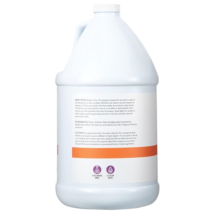 Ginger Lily Farms Dog & Pet Formula Advanced Odor Eliminator, Professional Strength, Fresh All-Natural Citrus, 1 Gallon Refill (128 fl oz)