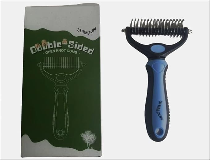 Pet Grooming Brush for Dogs, Cats and Small Animals, Removes Tangles and Knots, Leaves Hair Smooth, Blue