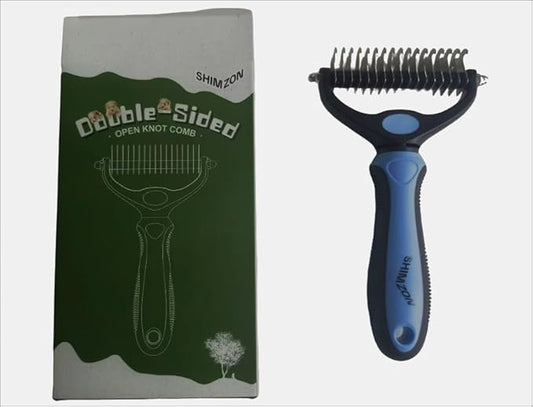Pet Grooming Brush for Dogs, Cats and Small Animals, Removes Tangles and Knots, Leaves Hair Smooth, Blue