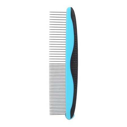 Pet Grooming Dematting Comb with Stainless Steel Teeth Detangling Tool for Knots, Loose Fur Non Slip Handle Comb for Cats Dogs Ideal for Long and Short Hair Pets