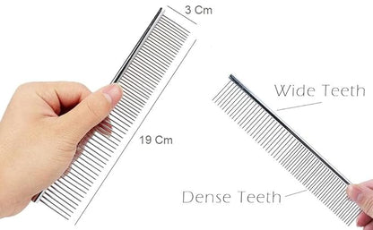 Stainless Steel Grooming Comb for Dog Cats and Pets Dog & Cat Dematting Comb: Pet Grooming Tool for Removing Loose Undercoat, Mats, and Tangled Hair - Doodle Dematting Comb, Self-Cleaning