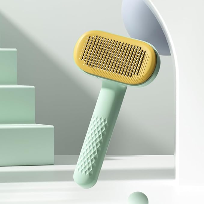 Self Cleaning Slicker Brush,Pet Grooming Brushes For Long Short Haired Dogs Cats, Removes Loose Undercoat & Tangled Hair And Shedding Hair Fur, For All Kind Of Animals (green)