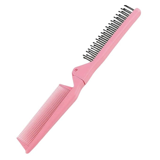 Folding Small Dog Grooming Brush - Perfect for Shih Tzus, Yorkies, and Maltipoos - Ideal Puppy Hair Brushes for Maltese and Small Breeds(Hot Pink）