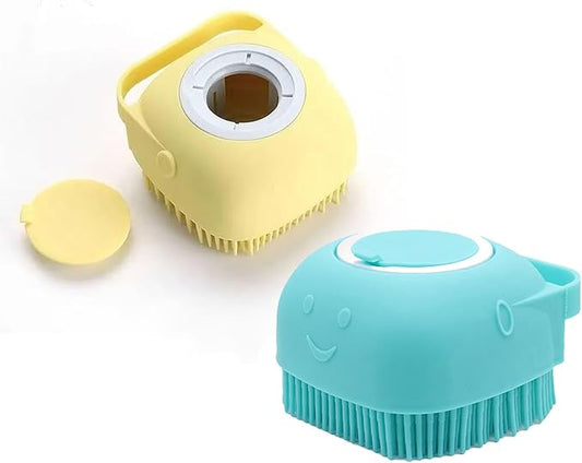 Pets Bath Brush | Scrubber for Bath | Dog Shampoo Brush | Dog Washing/Shower Brush, Suitable for Short/Long Haired Dogs, (Blue Yellow)