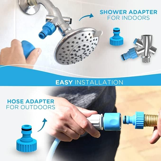 Dog Bath Brush Pro - Sprayer & Scrubber Tool in One Indoor/Outdoor Bathing Supplies Pet Grooming for Dogs or Cats with Long Short Hair Wash Hose Shower Attachment, Blue, 320oz, 0.8 pounds