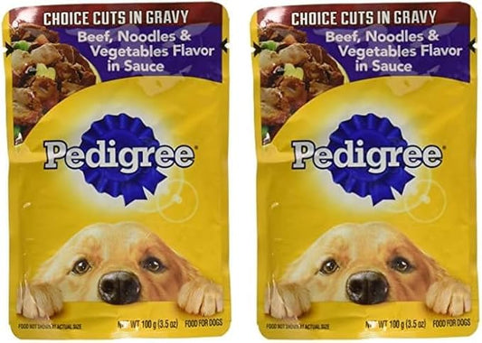 Pedigree Chopped Ground Dinner 8-Pouch Variety Pack,4-Meaty Ground Dinner with Hearty Chicken,4-Beef,Bacon and Cheese Flavors (Pack of 2)